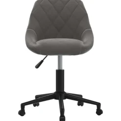 Meubles De Bureau-vidaXL Chaise pivotante de bureau Velours Gris foncé