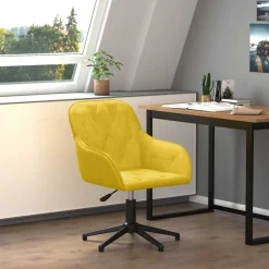 Meubles De Bureau-vidaXL Chaise pivotante de bureau Velours Jaune