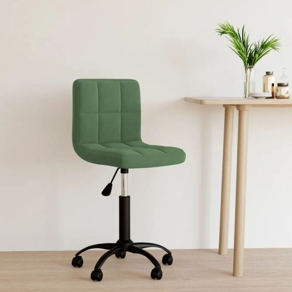 Meubles De Bureau-vidaXL Chaise pivotante de bureau Velours Vert foncé