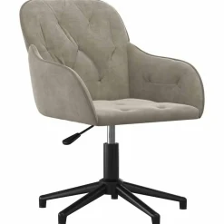 Meubles De Bureau-vidaXL Chaise pivotante de bureau Velours Gris clair