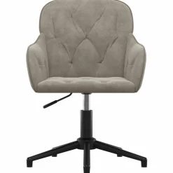 Meubles De Bureau-vidaXL Chaise pivotante de bureau Velours Gris clair