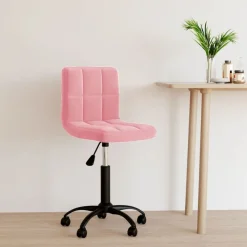 Meubles De Bureau-vidaXL Chaise pivotante de bureau Velours Rose