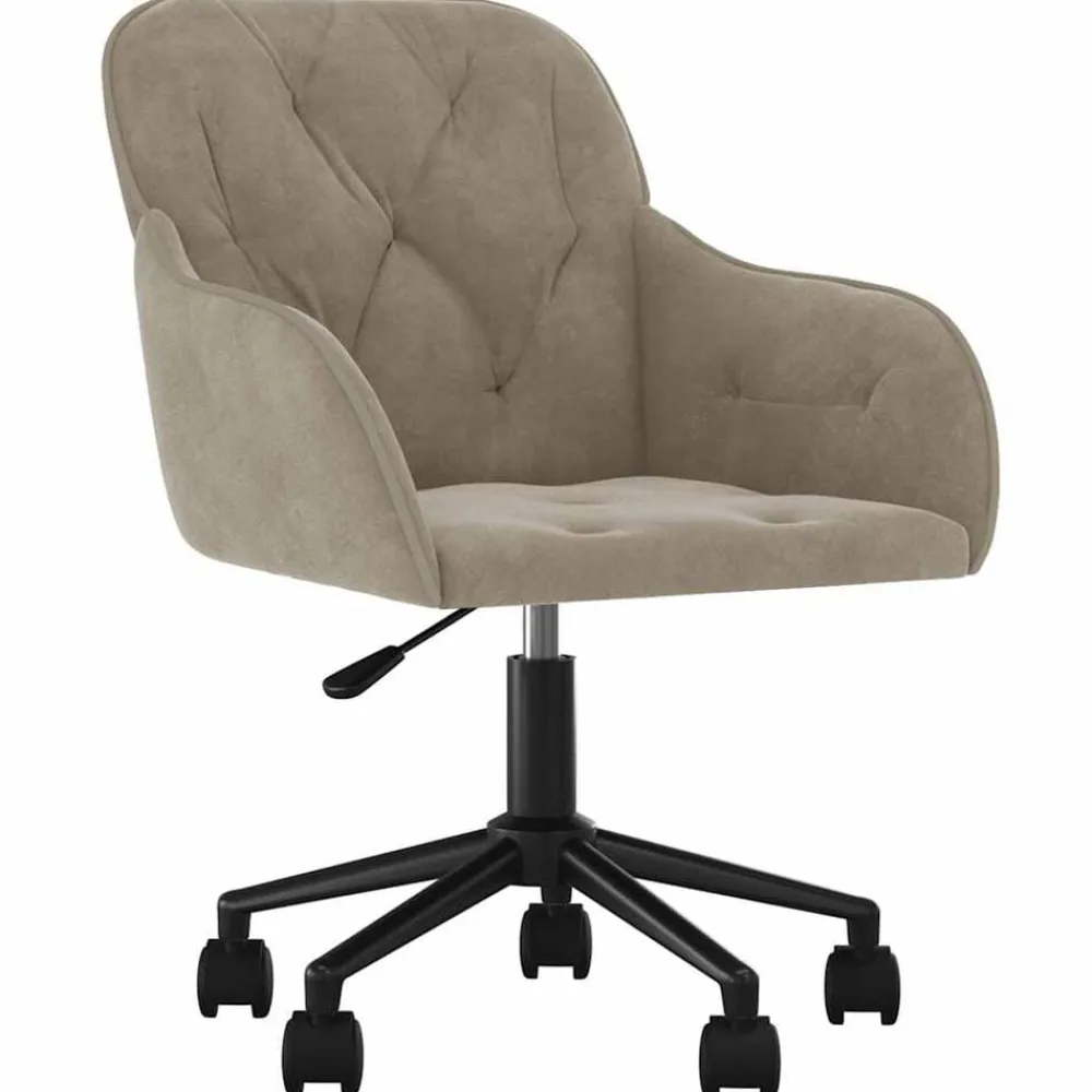 Meubles De Bureau-vidaXL Chaise pivotante de bureau Velours Gris clair