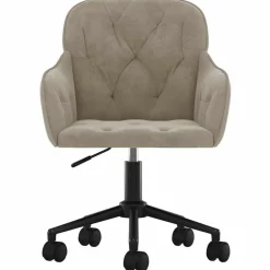 Meubles De Bureau-vidaXL Chaise pivotante de bureau Velours Gris clair