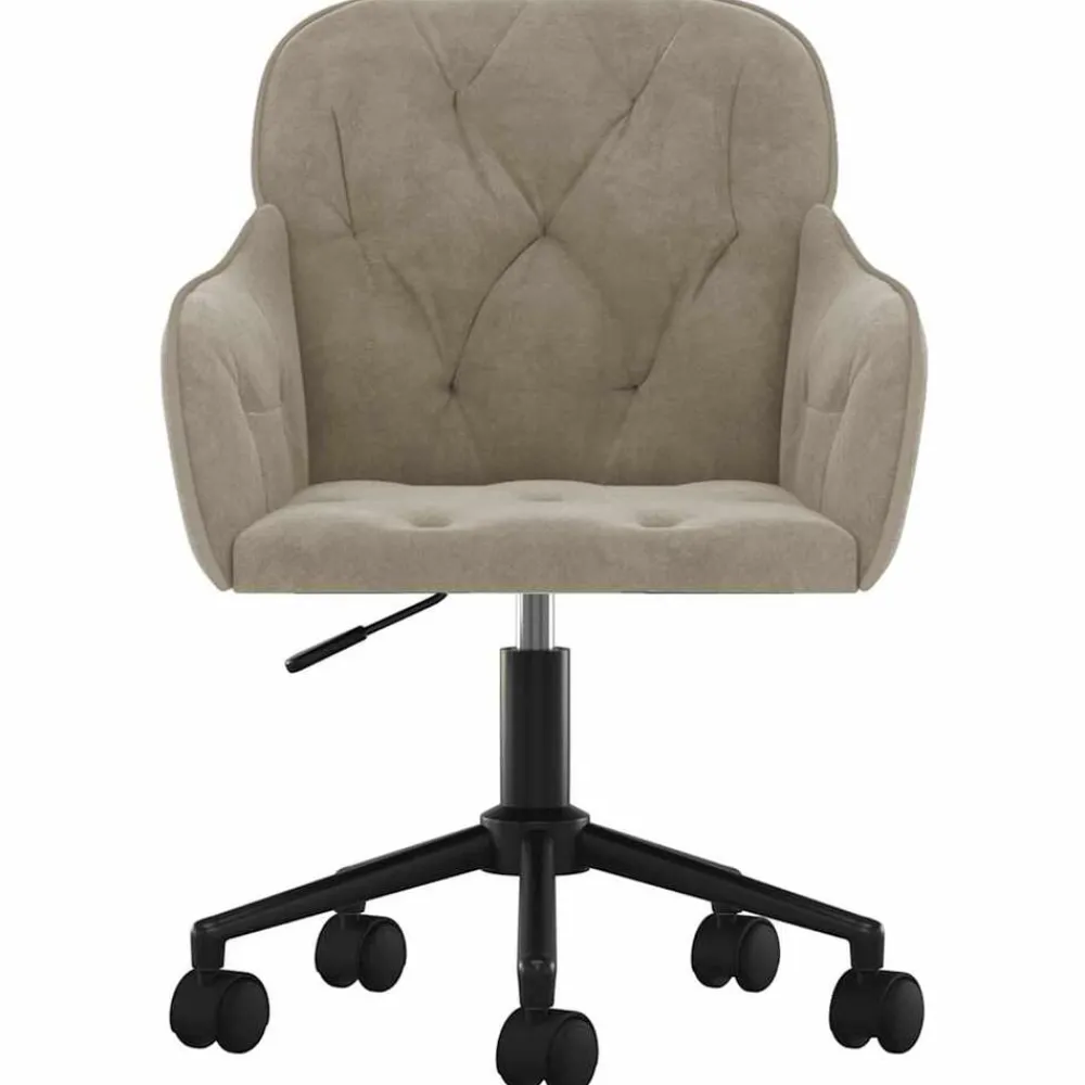 Meubles De Bureau-vidaXL Chaise pivotante de bureau Velours Gris clair