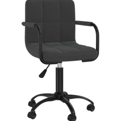Meubles De Bureau-vidaXL Chaise pivotante de bureau Velours Noir
