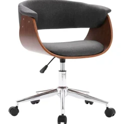 vidaXL Chaise pivotante de bureau Bois courbé et tissu