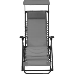 Mobilier De Jardin-vidaXL Chaise pliable de terrasse Textilène Gris