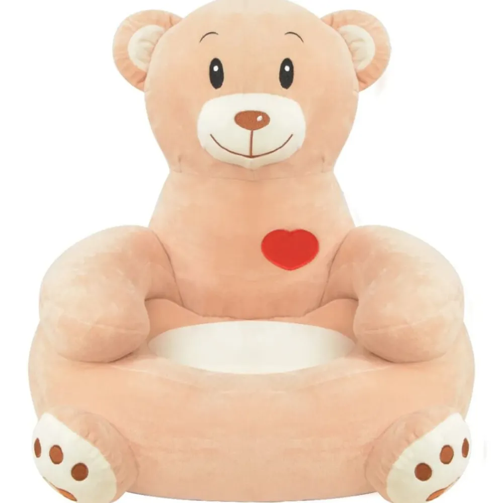 vidaXL Chaise pour enfants en peluche ours Marron