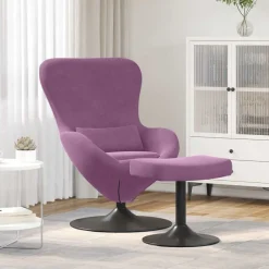 Fauteuils Et Chaises-vidaXL Chaise Œuf avec Pouf Velours Violet