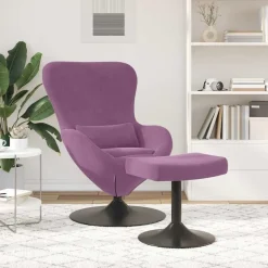 Fauteuils Et Chaises-vidaXL Chaise Œuf avec Pouf Velours Violet