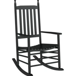 Fauteuils Et Chaises-vidaXL Chaises à bascule avec sièges incurvés lot de 2 peuplier Noir