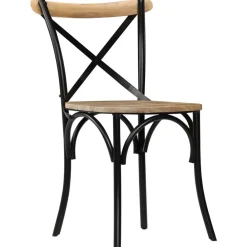 vidaXL Chaises à dossier croisé lot de 2 noir bois de manguier solide