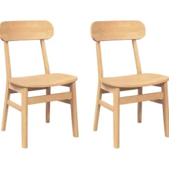 vidaXL Chaises à manger 2 pcs bois massif caoutchouc