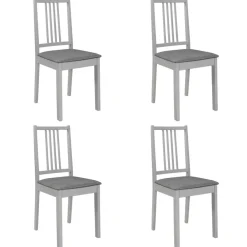 vidaXL Chaises à manger avec coussins lot de 4 bois solide