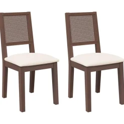 Fauteuils Et Chaises-vidaXL Chaises à manger coussins 2 pcs marron bois massif caoutchouc Marron et clair