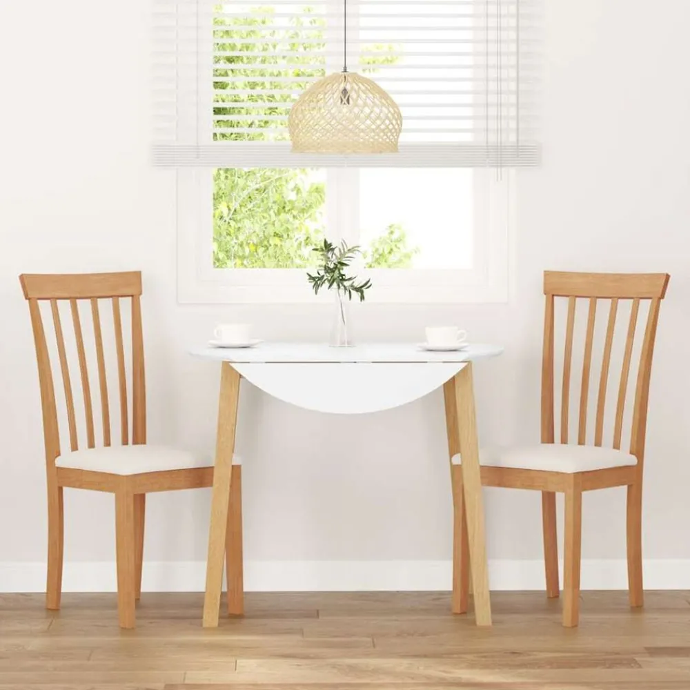 vidaXL Chaises à manger coussins 2 pcs naturel bois massif caoutchouc