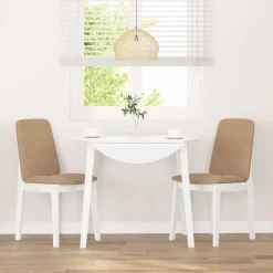 Fauteuils Et Chaises-vidaXL Chaises à manger coussins 2 pcs blanc bois massif caoutchouc Blanc et marron