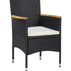 Mobilier De Jardin-vidaXL Chaises à manger de jardin lot de 2 Résine tressée Noir