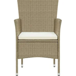 vidaXL Chaises à manger de jardin lot de 4 Résine tressée