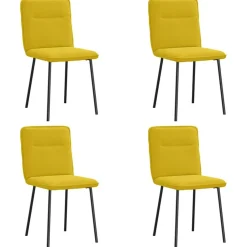 Fauteuils Et Chaises-vidaXL Chaises à manger lot de 4 velours Jaune
