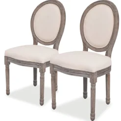 vidaXL Chaises à manger lot de 2 crème tissu