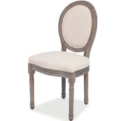 vidaXL Chaises à manger lot de 2 crème tissu