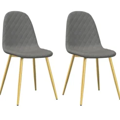 Fauteuils Et Chaises-vidaXL Chaises à manger lot de 2 Velours Gris clair
