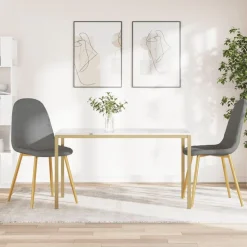 Fauteuils Et Chaises-vidaXL Chaises à manger lot de 2 Velours Gris clair