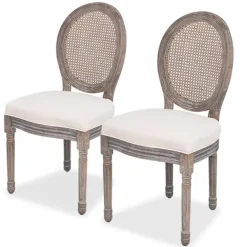 vidaXL Chaises à manger lot de 2 crème tissu
