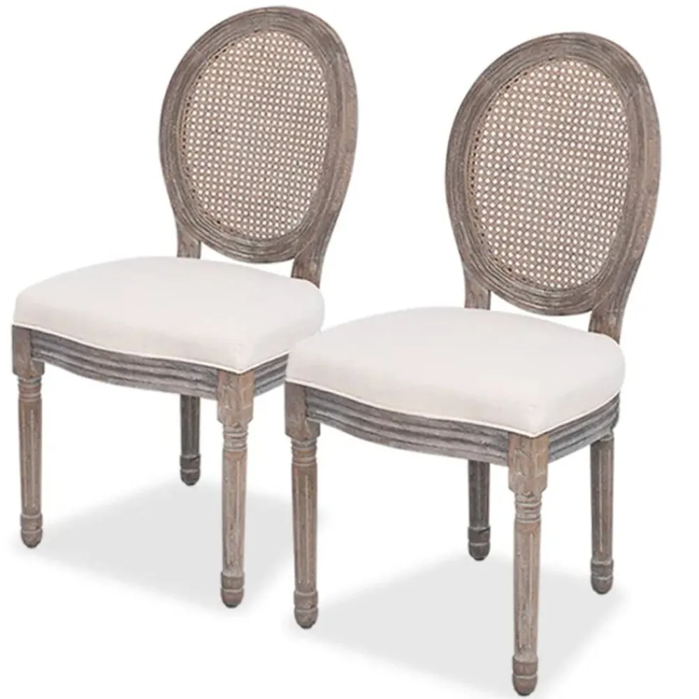 vidaXL Chaises à manger lot de 2 crème tissu
