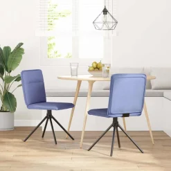 Fauteuils Et Chaises-vidaXL Chaises à manger lot de 2 tissu Bleu jean
