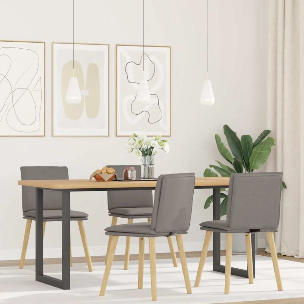Fauteuils Et Chaises-vidaXL Chaises à manger lot de 4 tissu Taupe