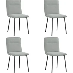 Fauteuils Et Chaises-vidaXL Chaises à manger lot de 4 Velours Gris clair