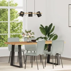 Fauteuils Et Chaises-vidaXL Chaises à manger lot de 4 Velours Gris clair