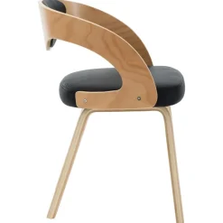 vidaXL Chaises à manger lot de 4 noir bois courbé et similicuir