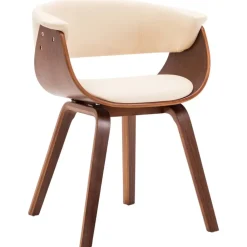Fauteuils Et Chaises-vidaXL Chaises à manger lot de 2 crème bois courbé et similicuir cr&egrave;me et marron foncé
