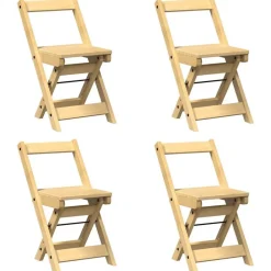 Fauteuils Et Chaises-vidaXL Chaises à manger pliables lot de 4 Corona bois massif de pin Marron cire