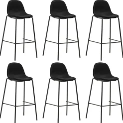 Fauteuils Et Chaises-vidaXL Chaises de bar lot de 6 tissu Noir