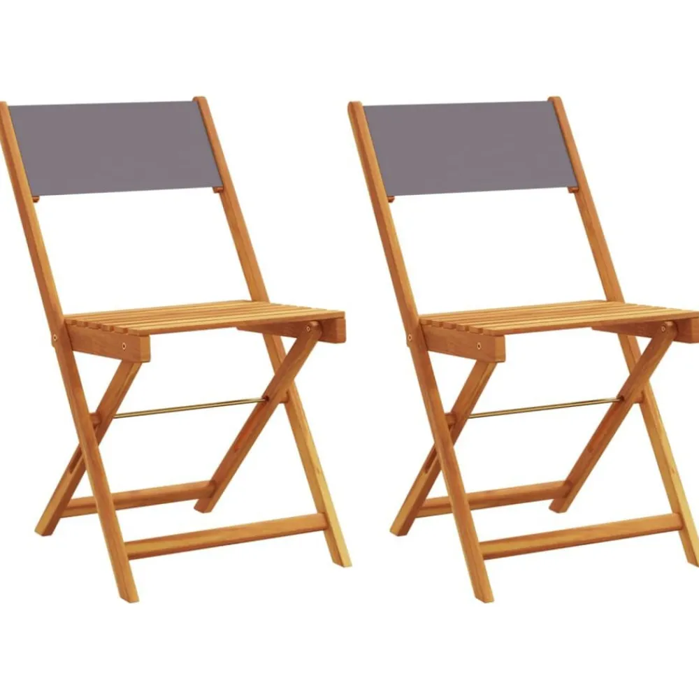 vidaXL Chaises de bistrot lot de 2 bois acacia massif tissu