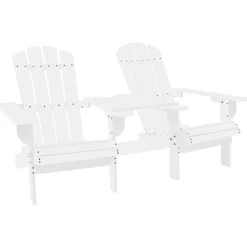 Mobilier De Jardin-vidaXL Chaises de jardin Adirondack avec table bois de sapin Blanc