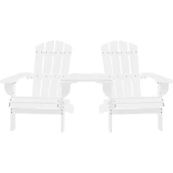 Mobilier De Jardin-vidaXL Chaises de jardin Adirondack avec table bois de sapin Blanc