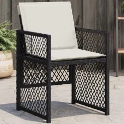 vidaXL Chaises de jardin lot de 4 avec coussins noir résine tressée