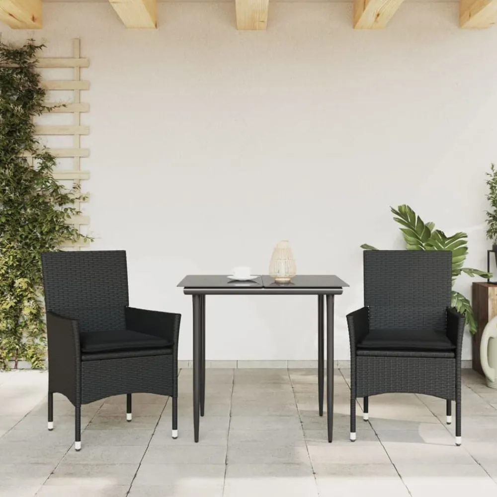 vidaXL Chaises de jardin avec coussins lot de 2 résine tressée