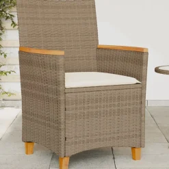 vidaXL Chaises de jardin coussins lot de 2 résine tressée bois