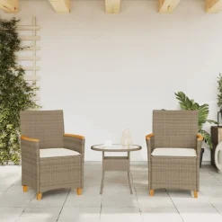 vidaXL Chaises de jardin coussins lot de 2 résine tressée bois