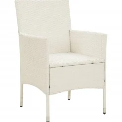 vidaXL Chaises de jardin avec coussins lot de 4 Résine tressée Blanc