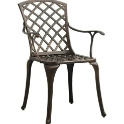 Mobilier De Jardin-vidaXL Chaises de jardin lot de 2 Aluminium coulé Bronze