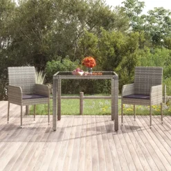 vidaXL Chaises de jardin avec coussins lot de 2 Résine tressée