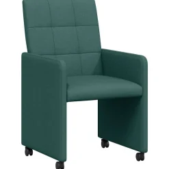 vidaXL Chaises de Salle à Manger avec Roues 2 pcs tissu